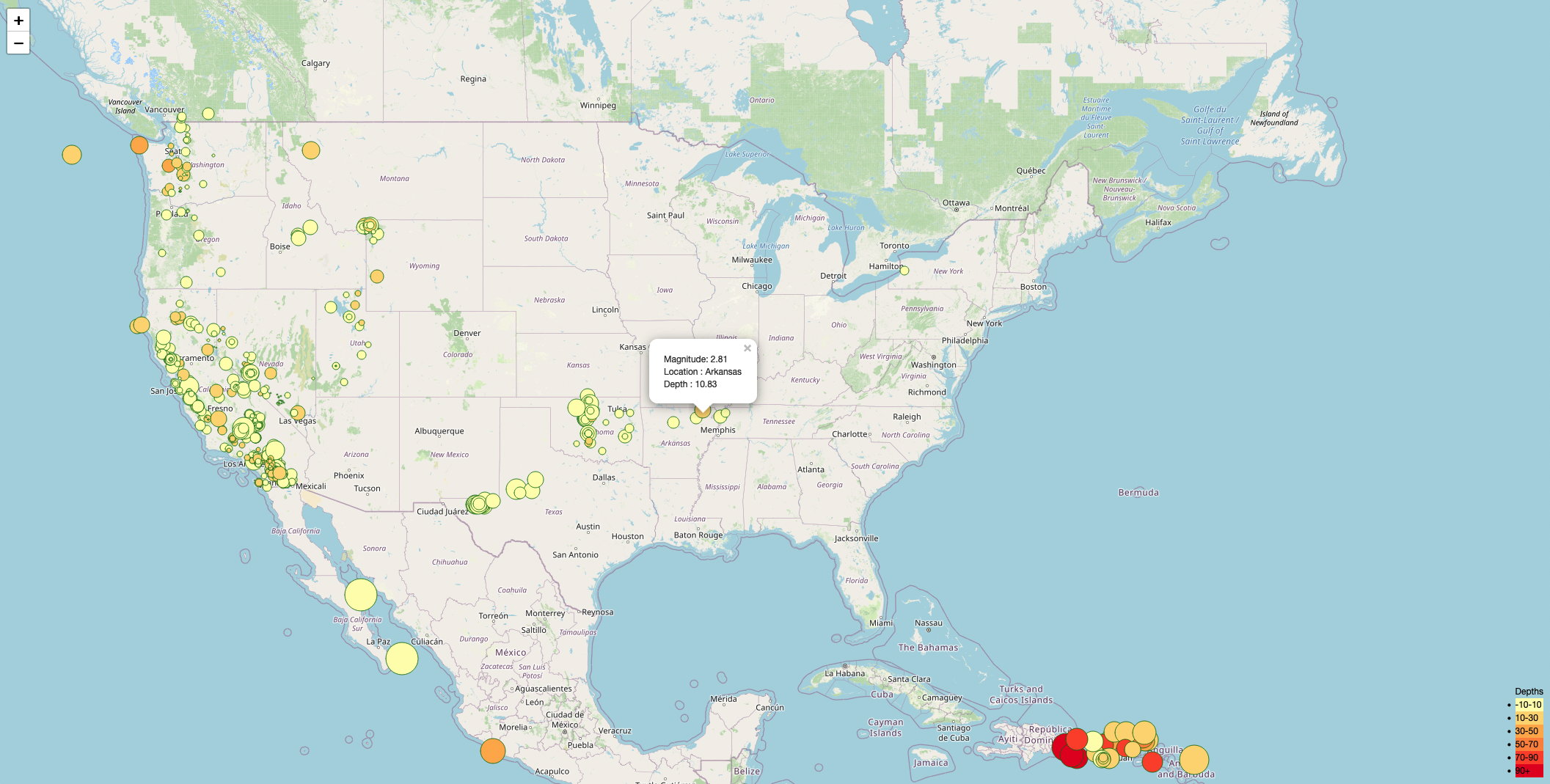 Earthquakes Map